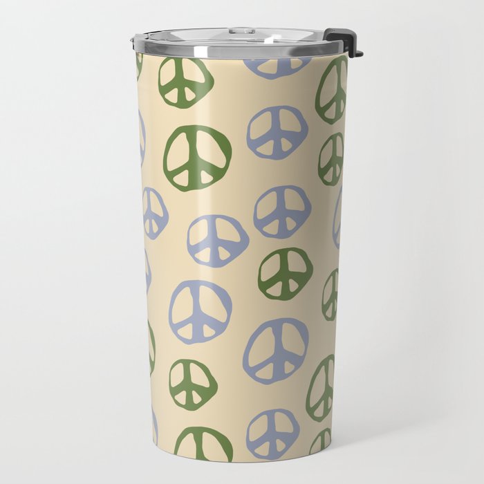 Hand-drawn Peace Symbol Pattern Travel Mug Gallery Image 2