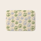 Hand-drawn Peace Symbol Pattern Bath Mat Gallery Image 1