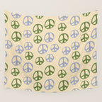 Hand-drawn Peace Symbol Pattern Wall Tapestry Gallery Image 4