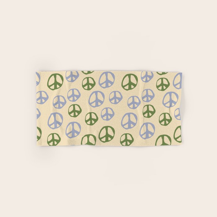 Hand-drawn Peace Symbol Pattern Bath Towel Gallery Image 1