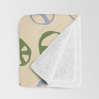 Hand-drawn Peace Symbol Pattern Throw Blanket Gallery Image 3