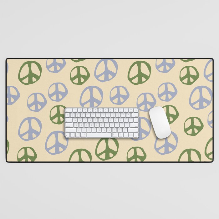Hand-drawn Peace Symbol Pattern Desk Mat Gallery Image 1