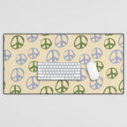 Hand-drawn Peace Symbol Pattern Desk Mat Gallery Image 1