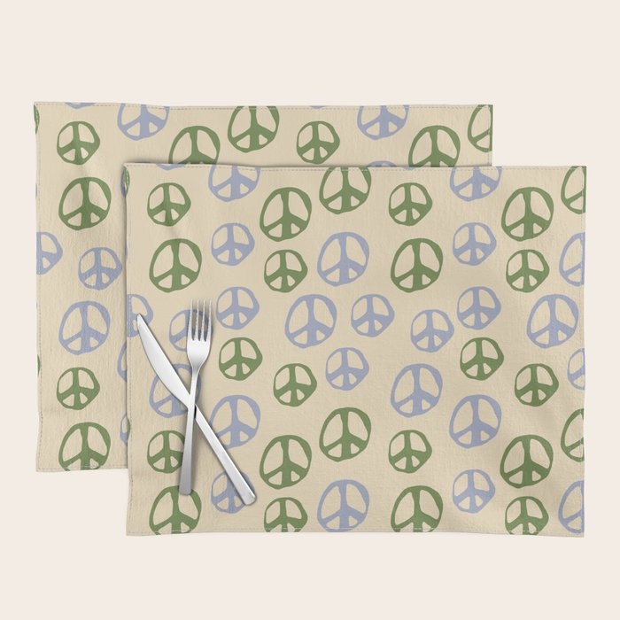 Hand-drawn Peace Symbol Pattern Placemat Gallery Image 1