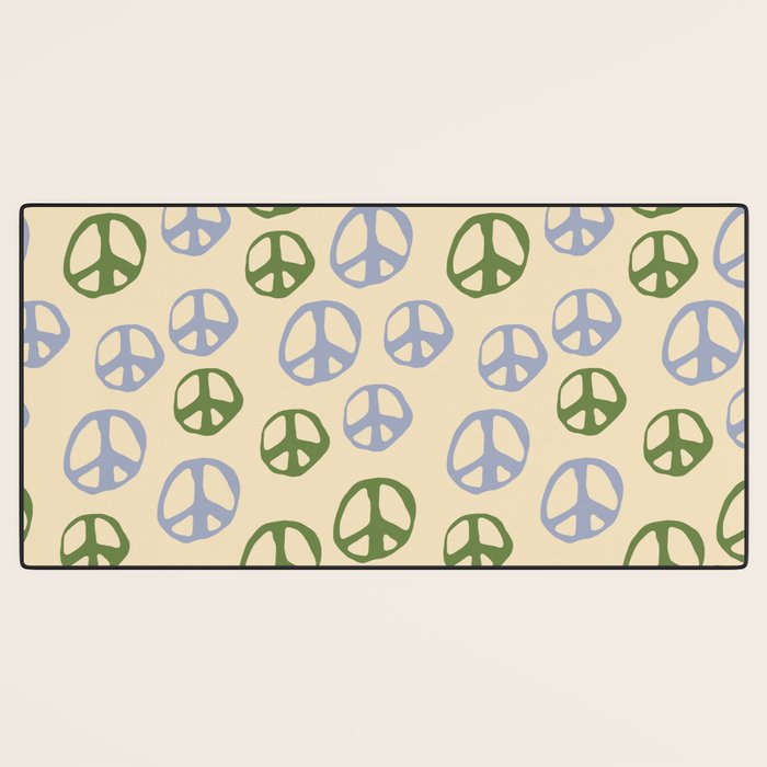 Hand-drawn Peace Symbol Pattern Desk Mat Gallery Image 3