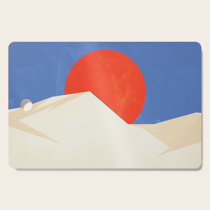 The Japanese Sun | Vintage Minimal Mount Fuji Landscape Cutting Board Gallery Image 1