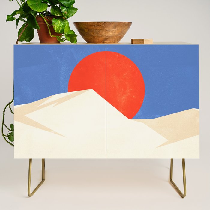 The Japanese Sun | Vintage Minimal Mount Fuji Landscape Credenza Gallery Image 1