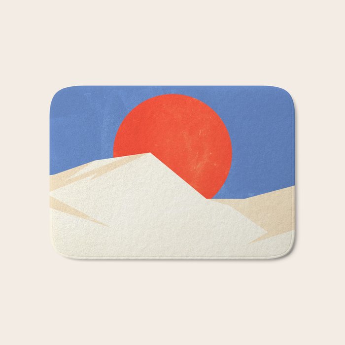 The Japanese Sun | Vintage Minimal Mount Fuji Landscape Bath Mat Gallery Image 1