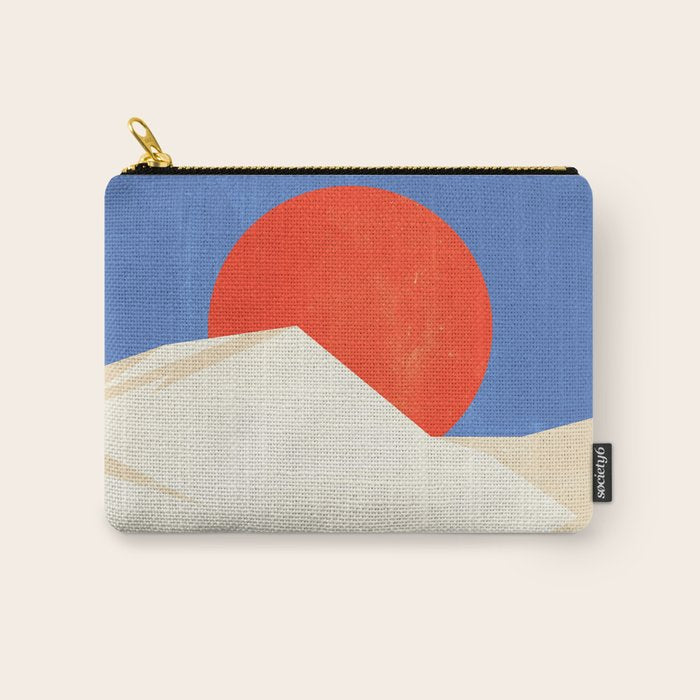 The Japanese Sun | Vintage Minimal Mount Fuji Landscape Carry All Pouch Gallery Image 1