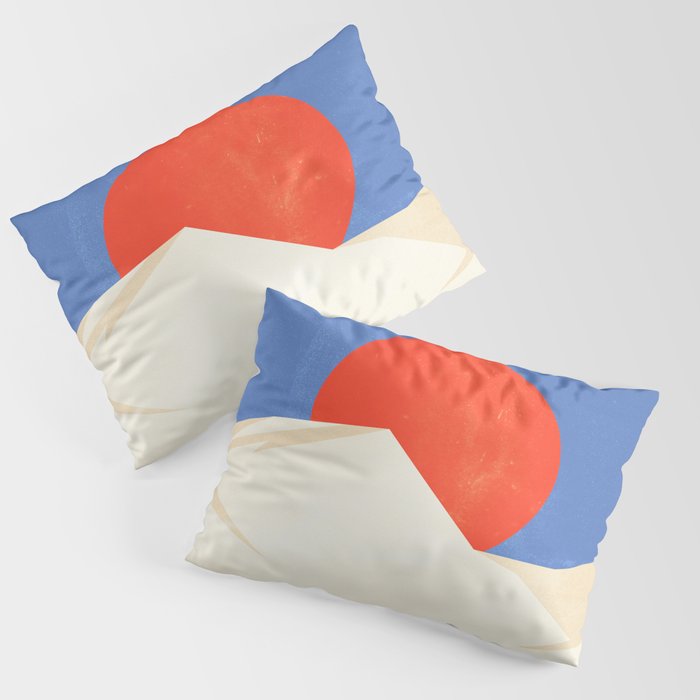 The Japanese Sun | Vintage Minimal Mount Fuji Landscape Pillow Sham Gallery Image 3
