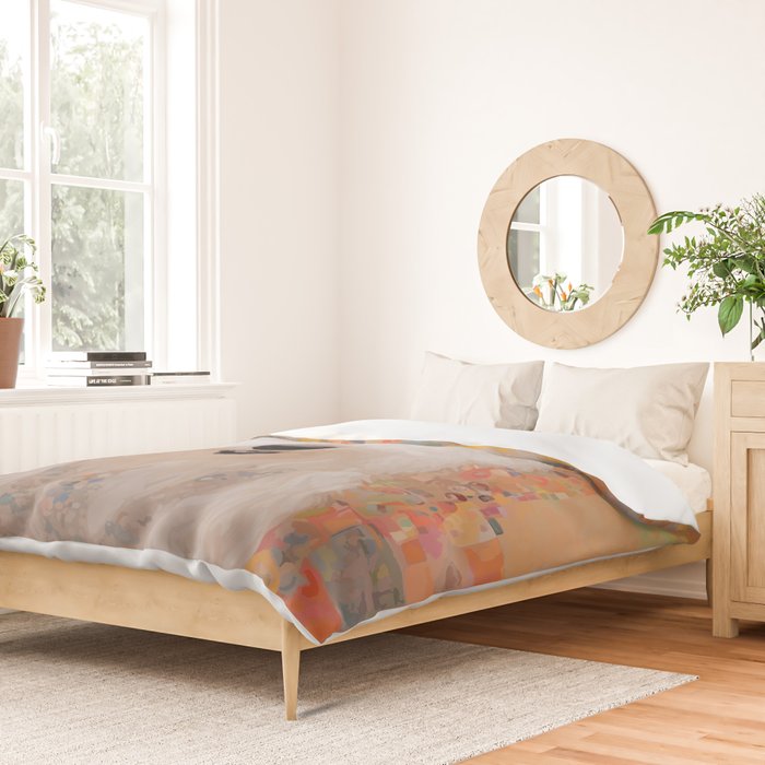 White Klimt Dog with Brown Eyes Duvet Cover Gallery Image 2