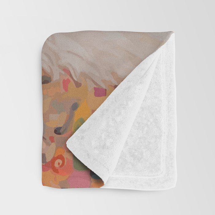 White Klimt Dog with Brown Eyes Throw Blanket Gallery Image 3