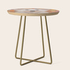 White Klimt Dog with Brown Eyes Side Table Gallery Image 1