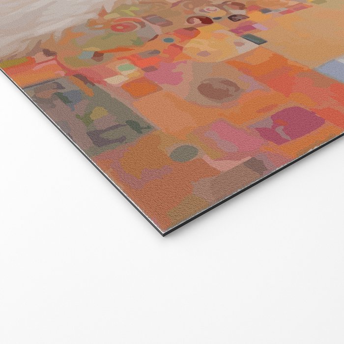White Klimt Dog with Brown Eyes Welcome Mat Gallery Image 2