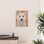 White Klimt Dog with Brown Eyes Poster Gallery Image 2