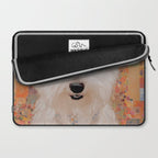 White Klimt Dog with Brown Eyes Laptop Sleeve Gallery Image 2
