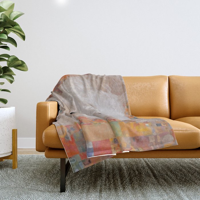 White Klimt Dog with Brown Eyes Throw Blanket Gallery Image 1