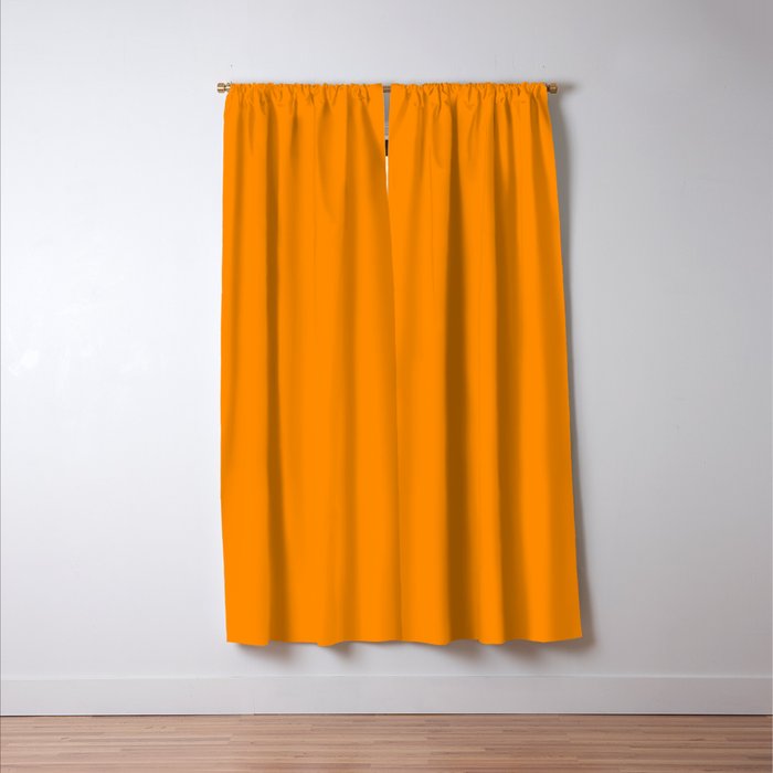 Solid Tangerine Window Curtain Gallery Image 3
