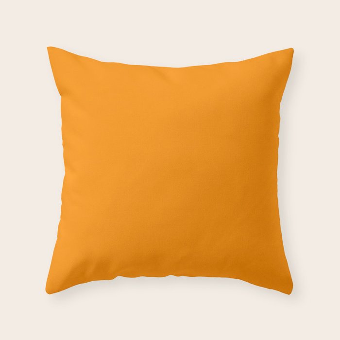Solid Tangerine Throw Pillow Gallery Image 6