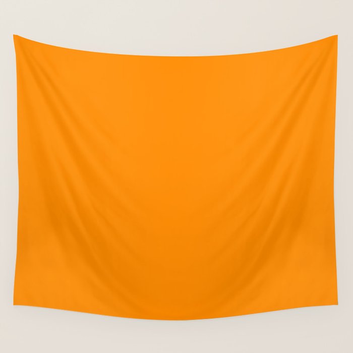 Solid Tangerine Wall Tapestry Gallery Image 1