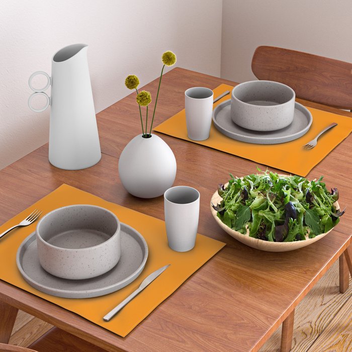 Solid Tangerine Placemat Gallery Image 2