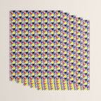 Textured Mid-century Circles 5 - Red, Blue, Yellow On White Wrapping Paper Gallery Image 3
