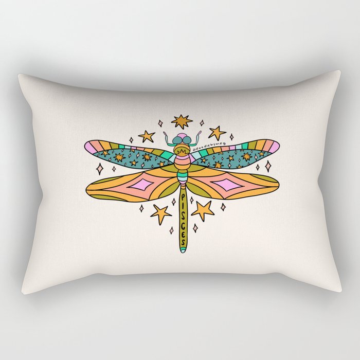 Pisces Dragonfly Rectangular Pillow Gallery Image 1