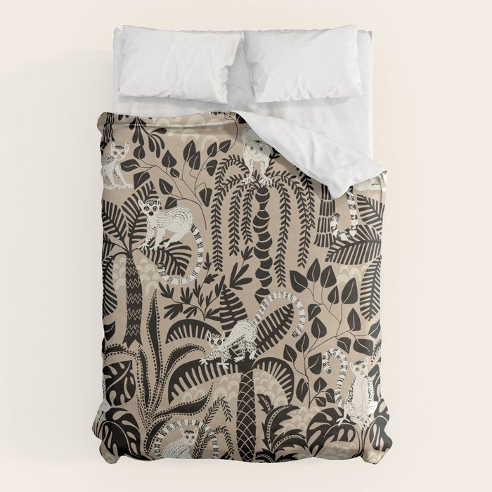 Jungle adventure bohemian black Duvet Cover Gallery Image 1