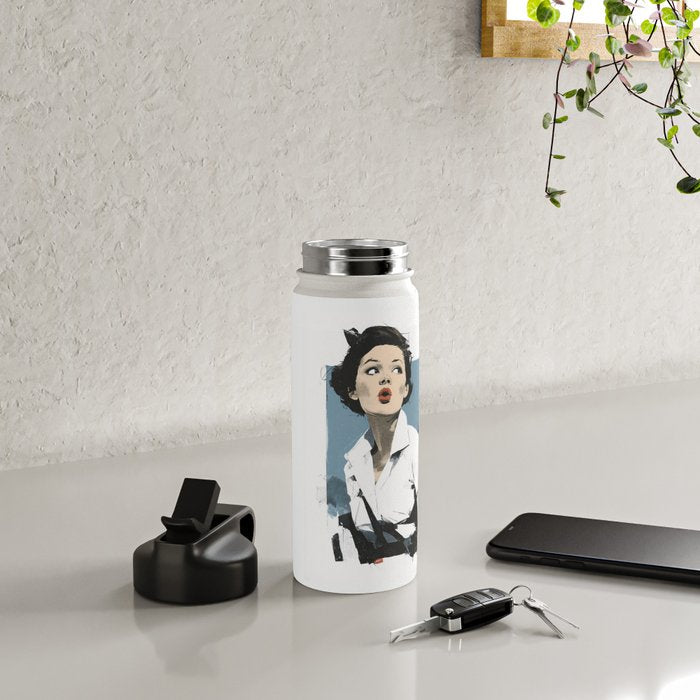 Parisian Glamour in Retro Style Water Bottle Gallery Image 4
