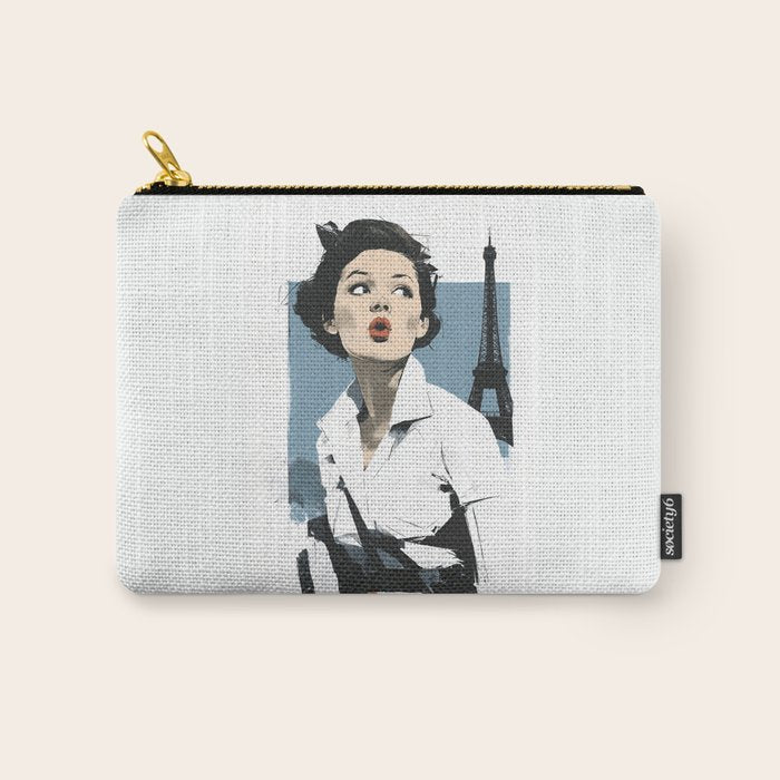 Parisian Glamour in Retro Style Carry All Pouch Gallery Image 1