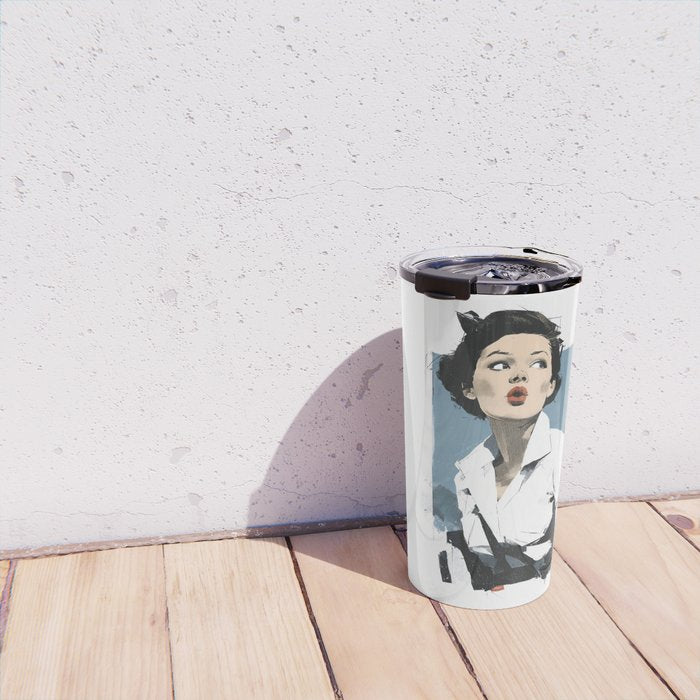 Parisian Glamour in Retro Style Travel Mug Gallery Image 4