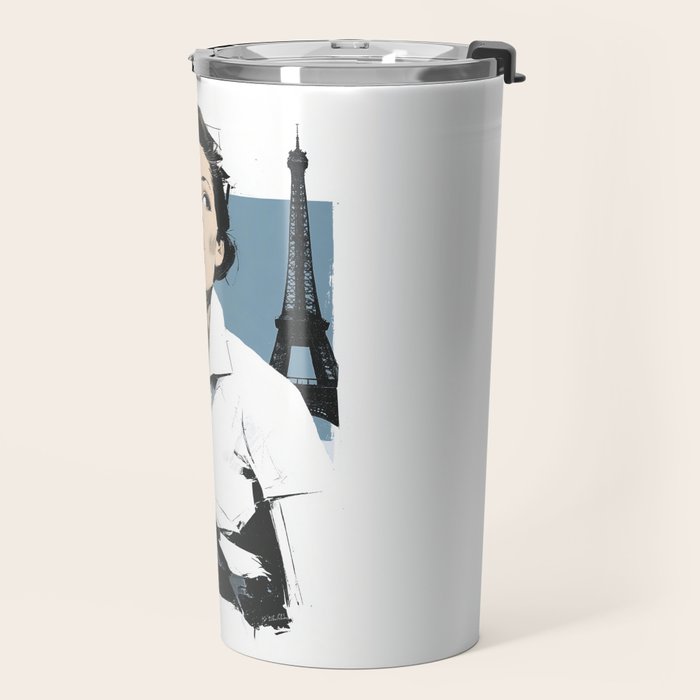 Parisian Glamour in Retro Style Travel Mug Gallery Image 2