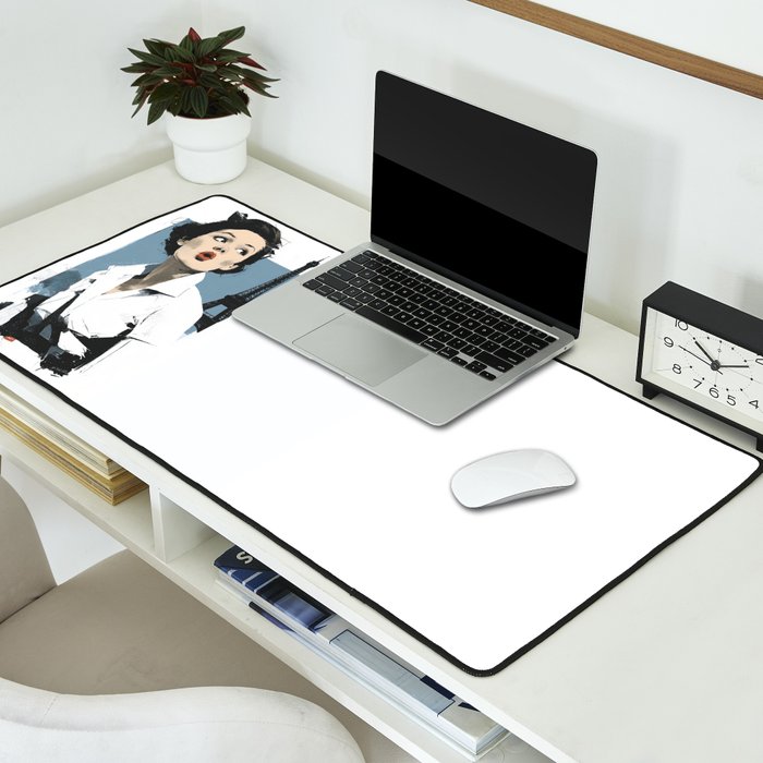 Parisian Glamour in Retro Style Desk Mat Gallery Image 2