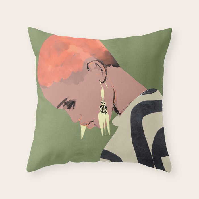 Girl Portrait 27 Throw Pillow Gallery Image 1