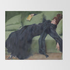 Decadent Young Woman, After the Dance, Vintage Portrait Art Throw Blanket Gallery Image 2