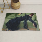 Decadent Young Woman, After the Dance, Vintage Portrait Art Rug Gallery Image 1