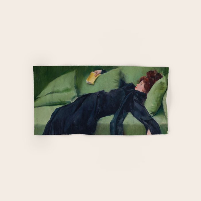 Decadent Young Woman, After the Dance, Vintage Portrait Art Bath Towel Gallery Image 1