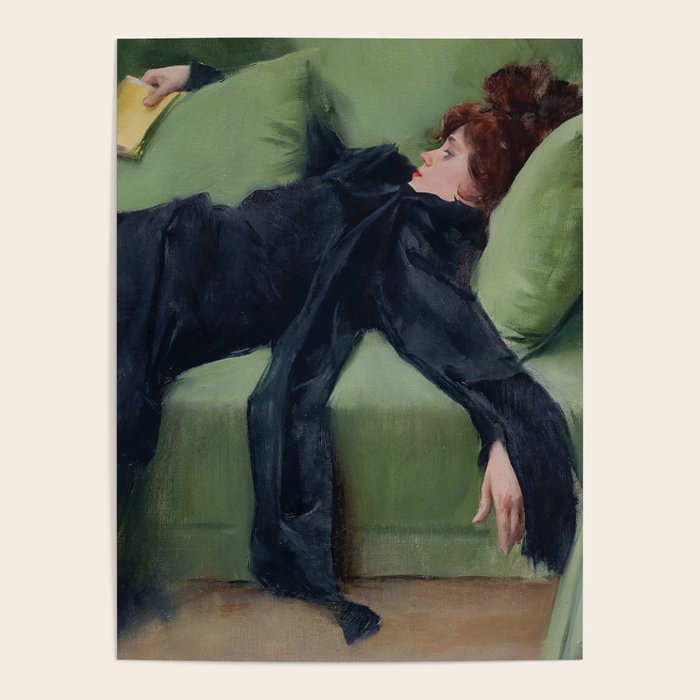 Decadent Young Woman, After the Dance, Vintage Portrait Art Poster Gallery Image 1