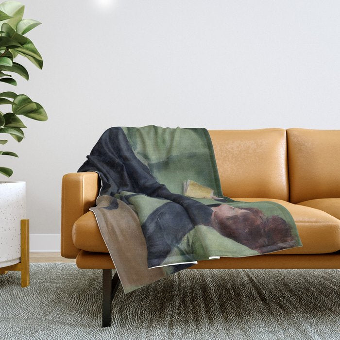 Decadent Young Woman, After the Dance, Vintage Portrait Art Throw Blanket Gallery Image 1