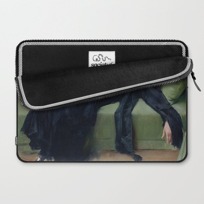 Decadent Young Woman, After the Dance, Vintage Portrait Art Laptop Sleeve Gallery Image 2