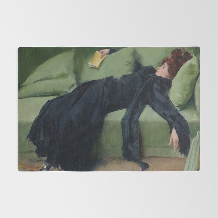 Decadent Young Woman, After the Dance, Vintage Portrait Art Rug Gallery Image 2