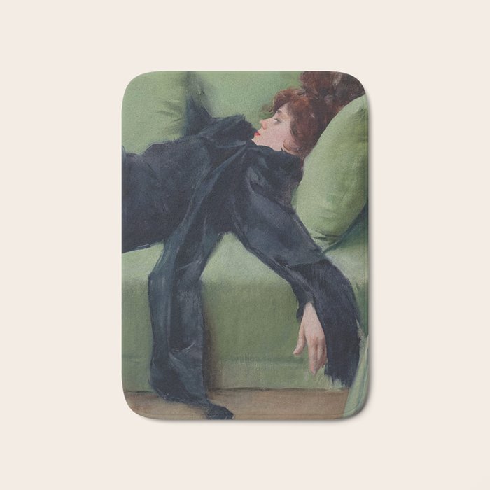 Decadent Young Woman, After the Dance, Vintage Portrait Art Bath Mat Gallery Image 1