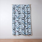 CETACEANS POSTER beige and text Window Curtain Gallery Image 3