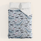CETACEANS POSTER beige and text Comforter Gallery Image 6