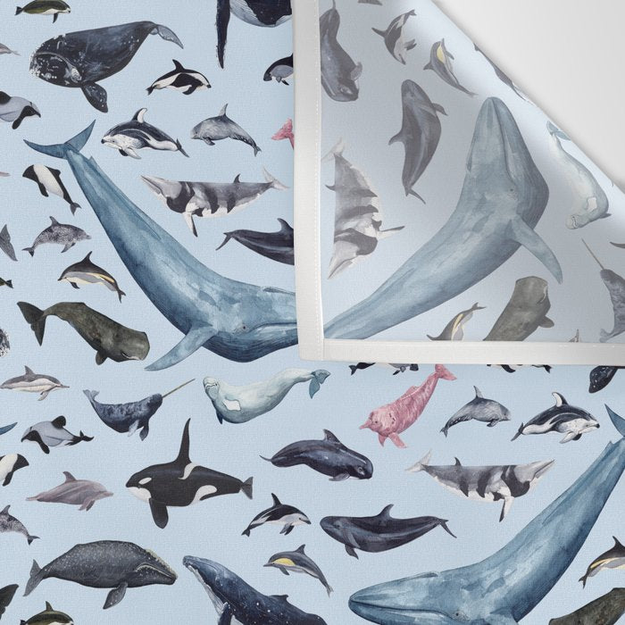 CETACEANS POSTER beige and text Wall Tapestry Gallery Image 3