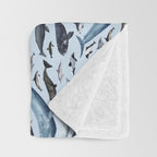 CETACEANS POSTER beige and text Throw Blanket Gallery Image 3