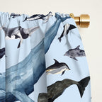 CETACEANS POSTER beige and text Window Curtain Gallery Image 2