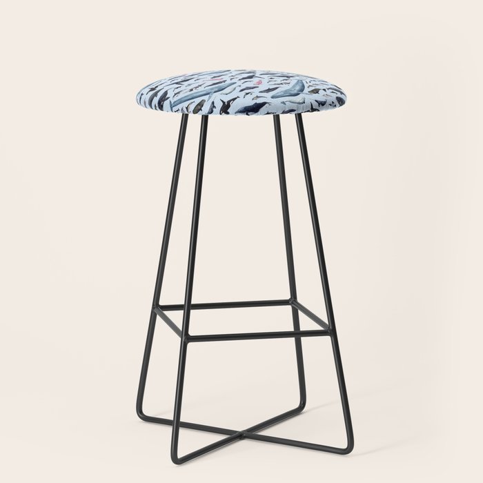 CETACEANS POSTER beige and text Stool Gallery Image 1