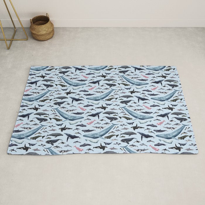 CETACEANS POSTER beige and text Rug Gallery Image 2