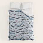 CETACEANS POSTER beige and text Duvet Cover Gallery Image 6
